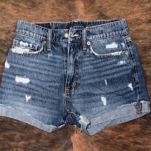 Aeropostale Distressed Dark Blue Jean Shorts